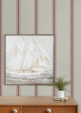 Linette Red by Chesapeake Fabric Stripe Textured Non Woven Unpasted Washable Strippable Country Wallpaper Plaid & Stripe Collection 4192-12464