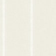 Linette Cream Fabric Stripe Textured Wallpaper by Chesapeake - 4192-12465, featuring a classic herringbone weave backdrop with elegant pinstripe columns in a soft cream and pale beige palette