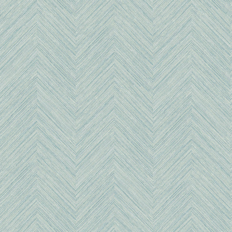 Caladesi Aqua Linen Chevron Wallpaper by Chesapeake - 4192-13672