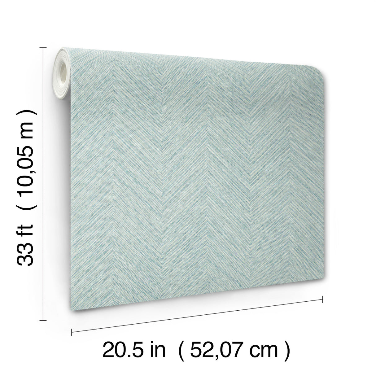 Caladesi Aqua by Chesapeake Linen Textured Chevron Non Woven Hybrid Unpasted Washable Wet Strippable Wallpaper Roll 20.5in x 33ft - 4192-13672