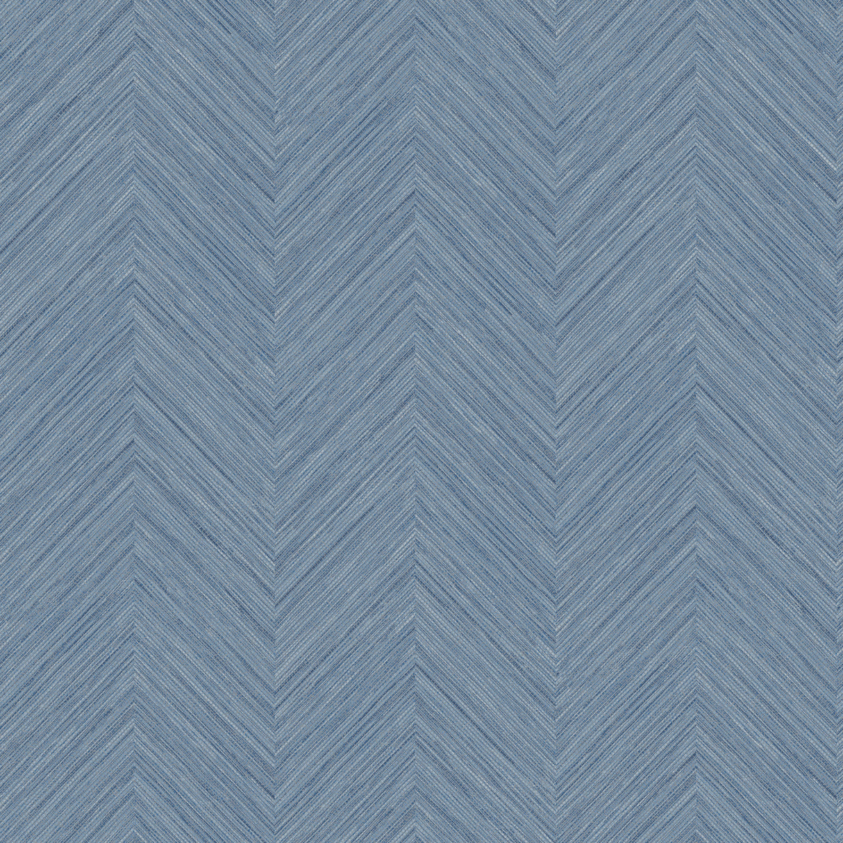 Caladesi Blue Linen Chevron Textured Wallpaper by Chesapeake - 4192-13678