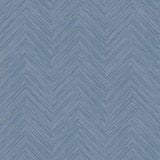 Caladesi Blue Linen Chevron Textured Wallpaper by Chesapeake - 4192-13678