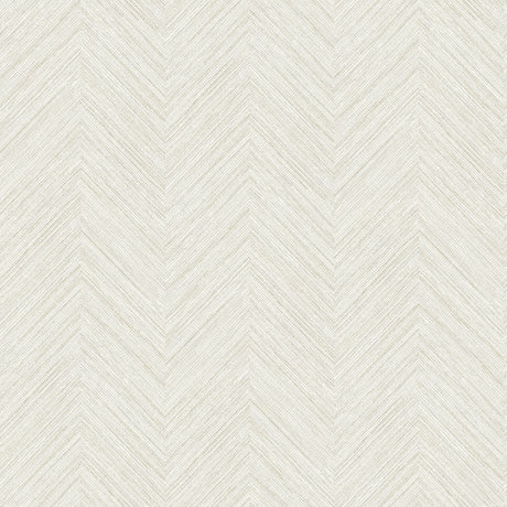 Caladesi Light Grey Linen Chevron Wallpaper by Chesapeake - 4192-13679