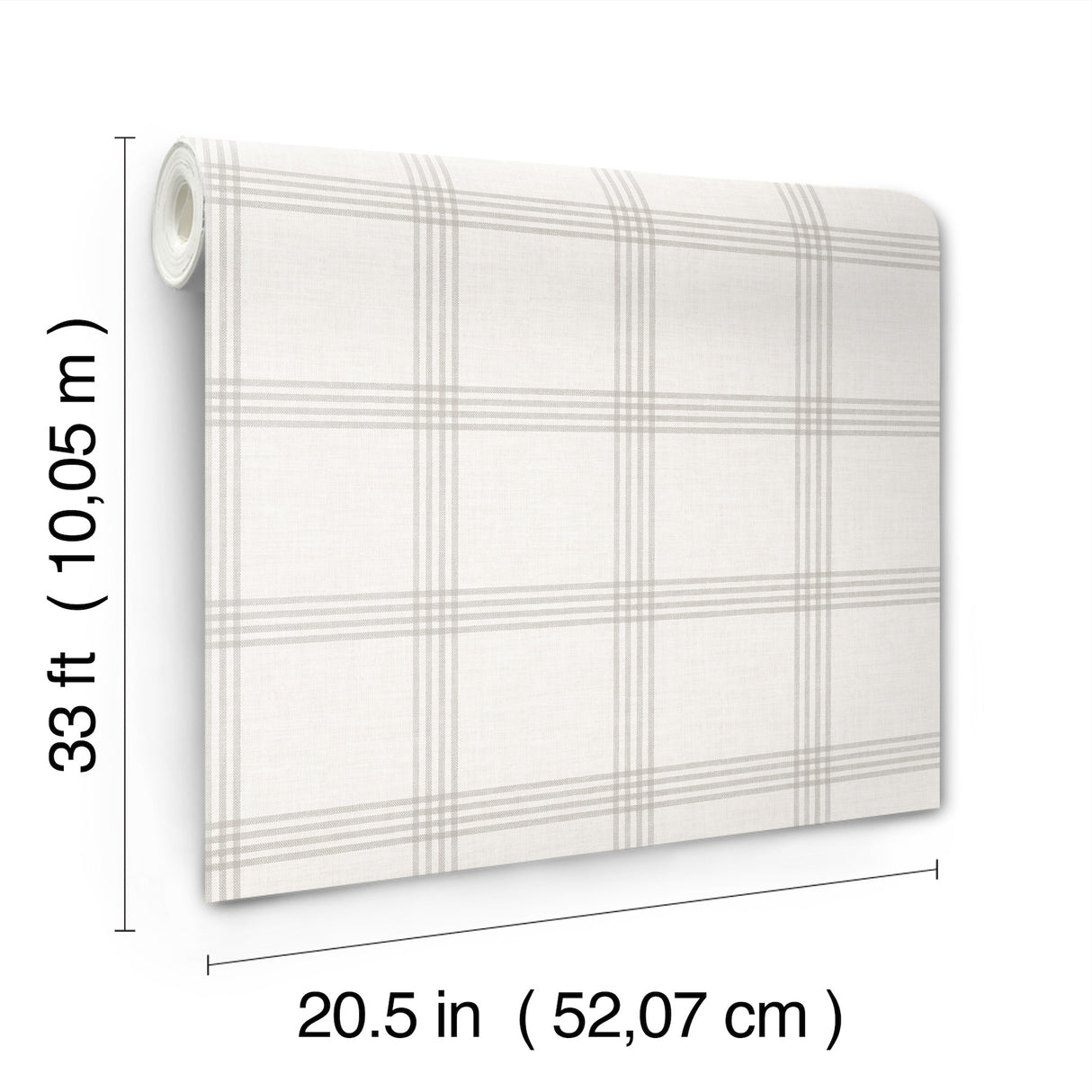 Twain Dove Plaid by Chesapeake Grey Farmhouse Non Woven Wallpaper - Chesapeake 4192-24478