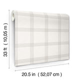 Twain Dove Plaid by Chesapeake Grey Farmhouse Non Woven Wallpaper - Chesapeake 4192-24478