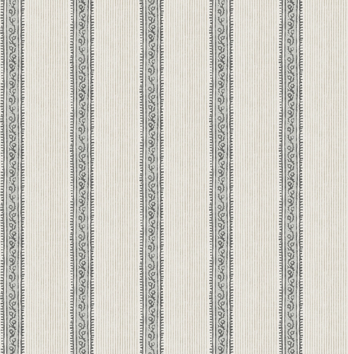 Mandevilla Black Vine Stripe Wallpaper by Chesapeake - 4192-27426