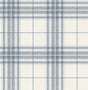Cabin Check Blue Plaid Wallpaper by Chesapeake - Farmhouse Textured Non Woven Plaid Pattern in Blue and Cream