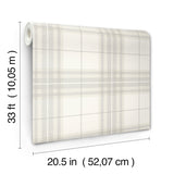 Cabin Check Grey Plaid by Chesapeake Farmhouse Textured Non Woven Wallpaper - Chesapeake 4192-27693