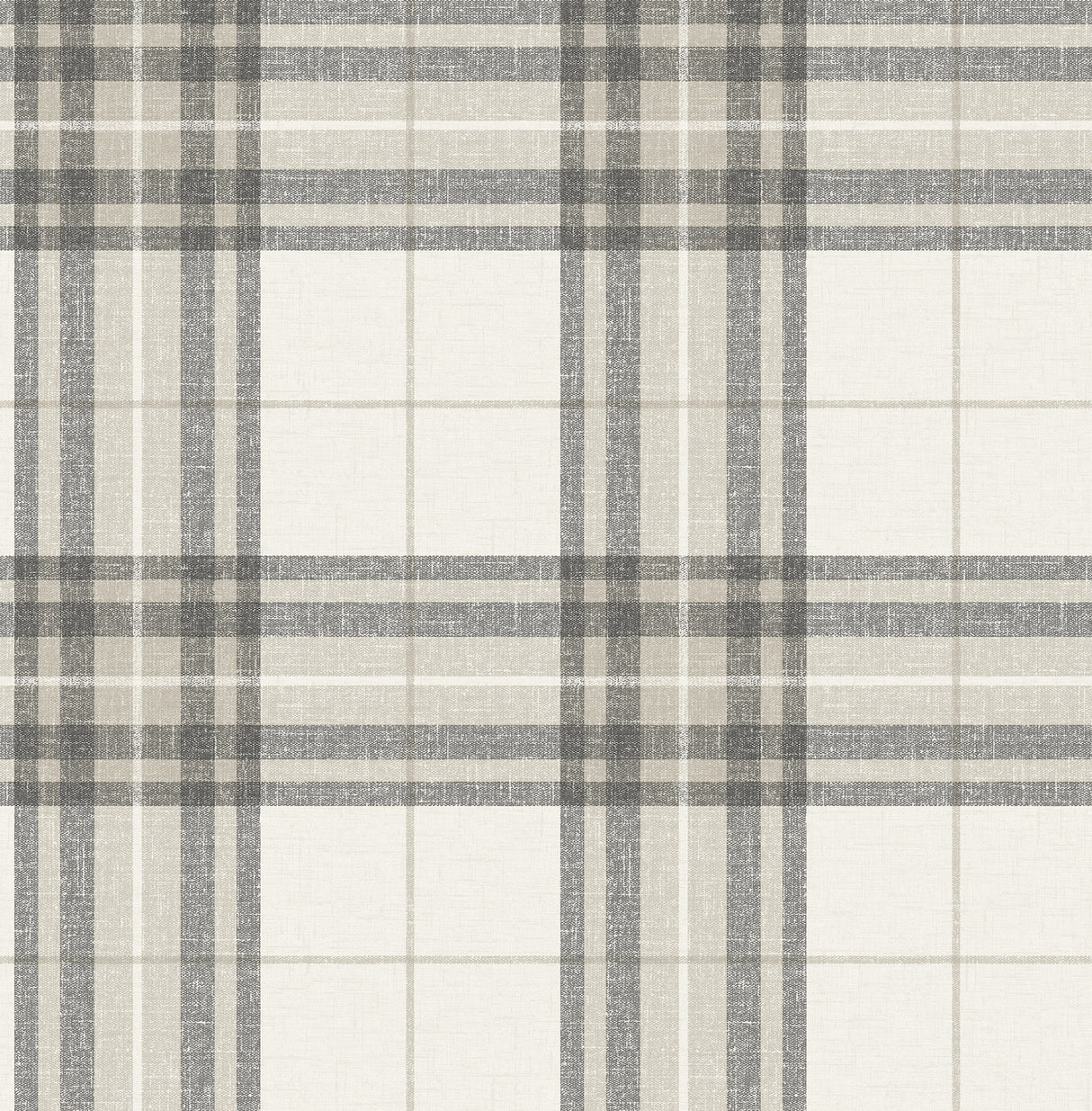 Cabin Check Charcoal Plaid Wallpaper by Chesapeake - 4192-27694