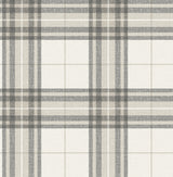 Cabin Check Charcoal Plaid Wallpaper by Chesapeake - 4192-27694
