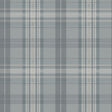 Austin Slate Plaid Wallpaper by Chesapeake - slate blue and white traditional plaid pattern with diagonal twill detailing