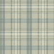 Austin Sage Plaid Wallpaper - close-up of sage, moss, teal, cream, and white plaid pattern with diagonal twill detailing by Chesapeake