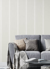 Linette Beige by Chesapeake Fabric Stripe Wallpaper Prepasted Easy Walls Non Woven Hybrid Washable Strippable Country Style - 4192-70070