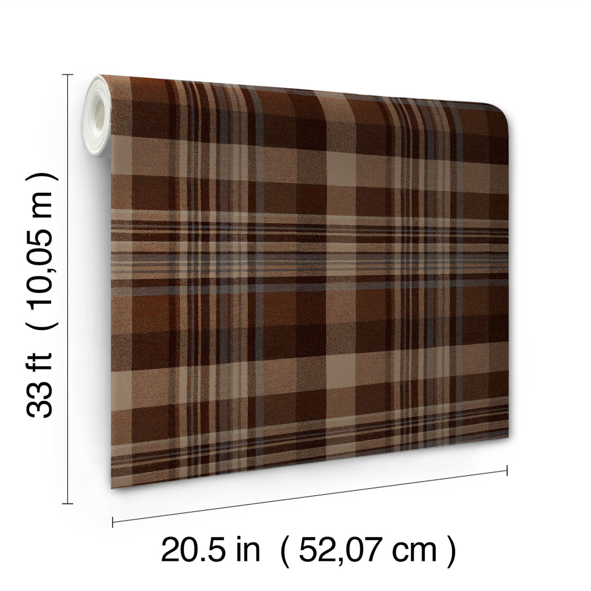 Dutton Plaid Rust Flannel Wallpaper Brown and Rust Plaid by Chesapeake Traditional Prepasted Easy Walls Wallpaper - 4192-72636