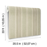 Calvados Moss Linen Stripe Wallpaper by Chesapeake Prepasted Easy Walls Farmhouse Stripe Pattern Plaid & Stripe Collection - 4192-83121