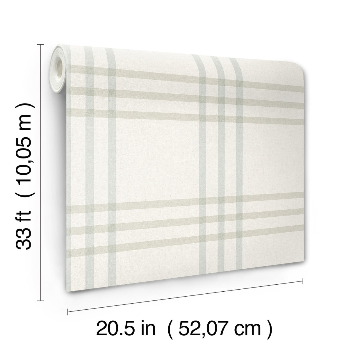 Fletcher Aqua Plaid by Chesapeake Farmhouse Windowpane Plaid Non Woven Hybrid Prepasted Easy Walls Strippable Wallpaper - 4192-83400