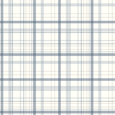Burgess Blue Plaid Farmhouse Wallpaper by Chesapeake 4192-83406