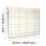 Burgess Light Green by Chesapeake Plaid and Stripe Collection Farmhouse Prepasted Non Woven Hybrid Washable Strippable Wallpaper - 4192-83408