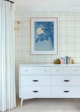 Burgess Light Green by Chesapeake Plaid and Stripe Collection Farmhouse Prepasted Non Woven Hybrid Washable Strippable Wallpaper - 4192-83408