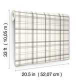 Burgess Charcoal Plaid by Chesapeake Prepasted Non-Woven Hybrid Farmhouse Plaid Wallpaper from the Plaid & Stripe Collection - 4192-83409