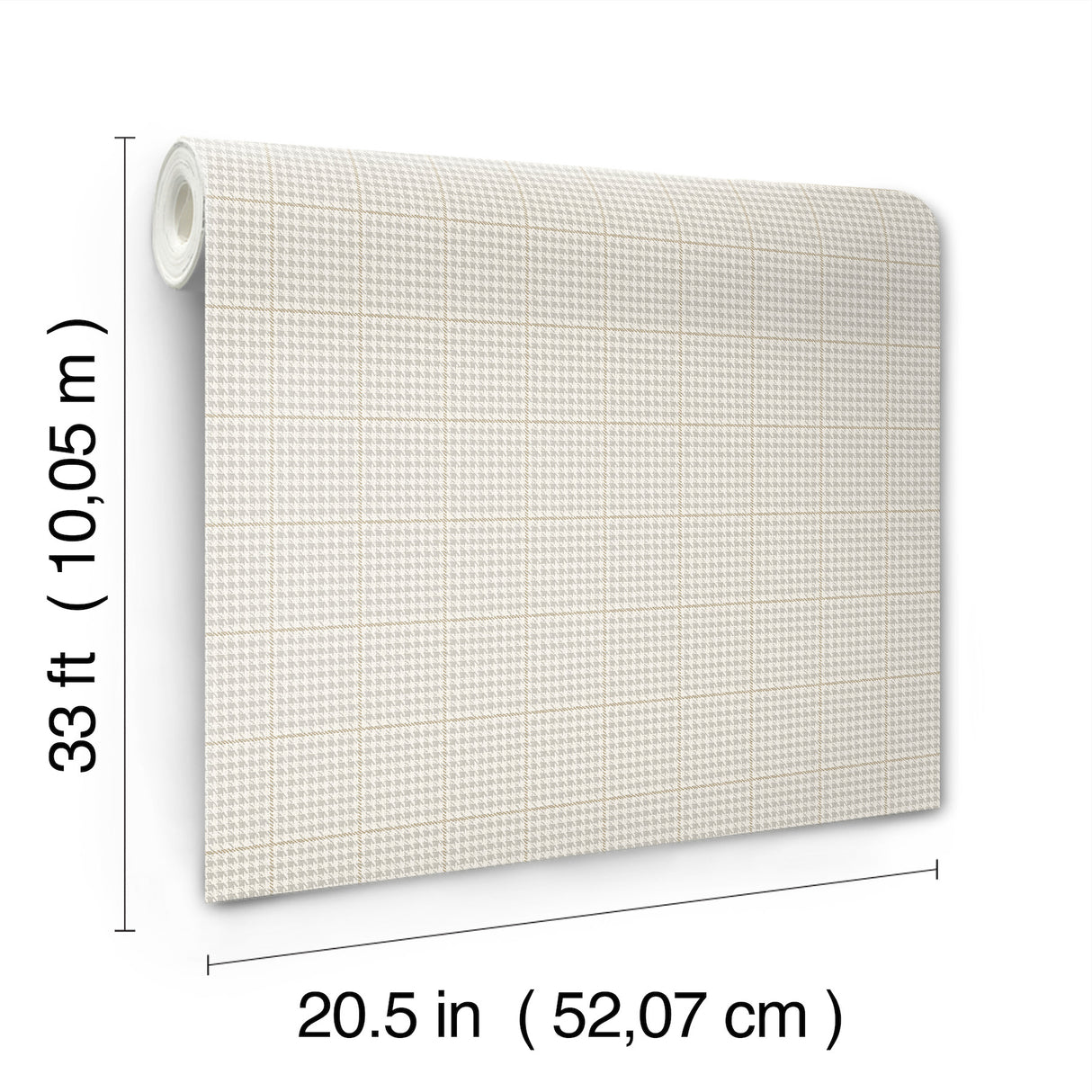 Prescott Grey Glen Check in Grey by Chesapeake Prepasted Non-Woven Easy Walls Modern Houndstooth Plaid Wallpaper - 4192-83413