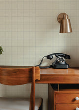 Prescott Taupe Glen Check Prepasted Non Woven Hybrid Washable Strippable Sidewall Wallpaper by Chesapeake Plaid and Stripe Collection - 4192-83414