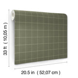 Prescott Dark Green Glen Check Houndstooth Prepasted Non Woven Hybrid Washable Strippable Wallpaper by Chesapeake Plaid & Stripe - 4192-83415