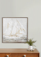 Harville Aqua Double Stripe Wallpaper in Aqua by Chesapeake Prepasted Easy Walls Non Woven Hybrid Farmhouse Stripes - 4192-83425
