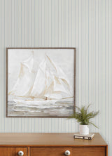 Harville Light Blue Double Stripe Prepasted Easy Walls Washable Strippable Farmhouse Wallpaper by Chesapeake Plaid & Stripe - 4192-83426