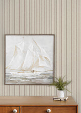 Harville Maroon by Chesapeake Double Stripe Farmhouse Linen-Inspired Pinstripe Wallpaper from the Plaid & Stripe Collection - 4192-83428