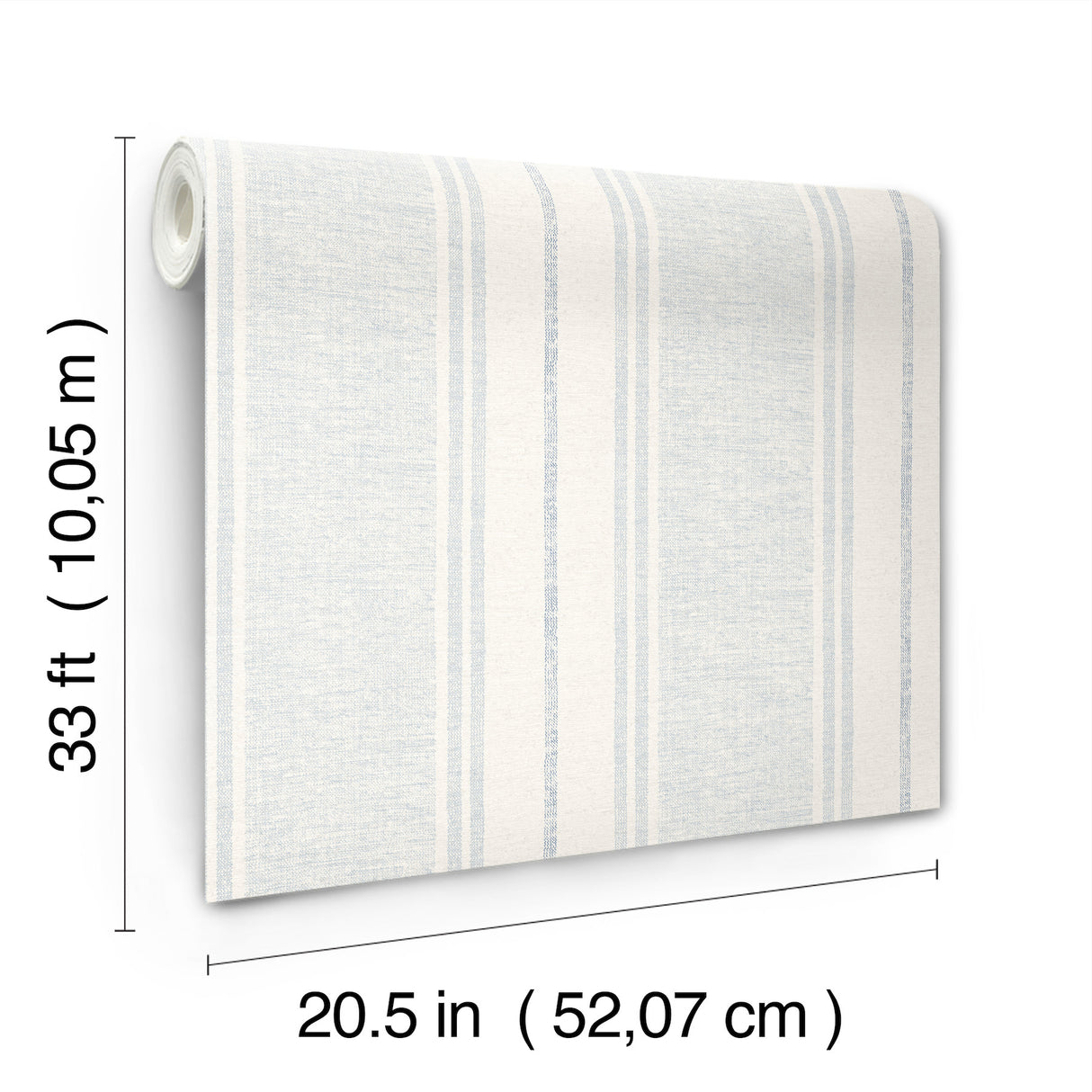 Maddox Sky Blue by Chesapeake Farmhouse Flannel Stripe Prepasted Non Woven Hybrid Wallpaper Plaid and Stripe Collection - 4192-83439