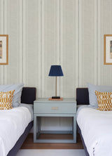 Maddox Flannel Stripe Wallpaper in Grey by Chesapeake Easy Walls Prepasted Non Woven Hybrid Washable Strippable Sidewall - 4192-83441