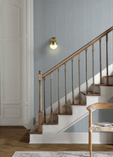 Stokes Blue Chevron Stripe by Chesapeake Modern Graphic Prepasted Wallpaper - 4192-83447