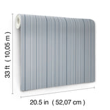 Lascelle Light Blue Modern Pinstripe Prepasted Washable Strippable Non Woven Hybrid Wallpaper by Chesapeake Plaid & Stripe - 4192-83452
