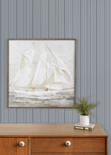Lascelle Light Blue Modern Pinstripe Prepasted Washable Strippable Non Woven Hybrid Wallpaper by Chesapeake Plaid & Stripe - 4192-83452