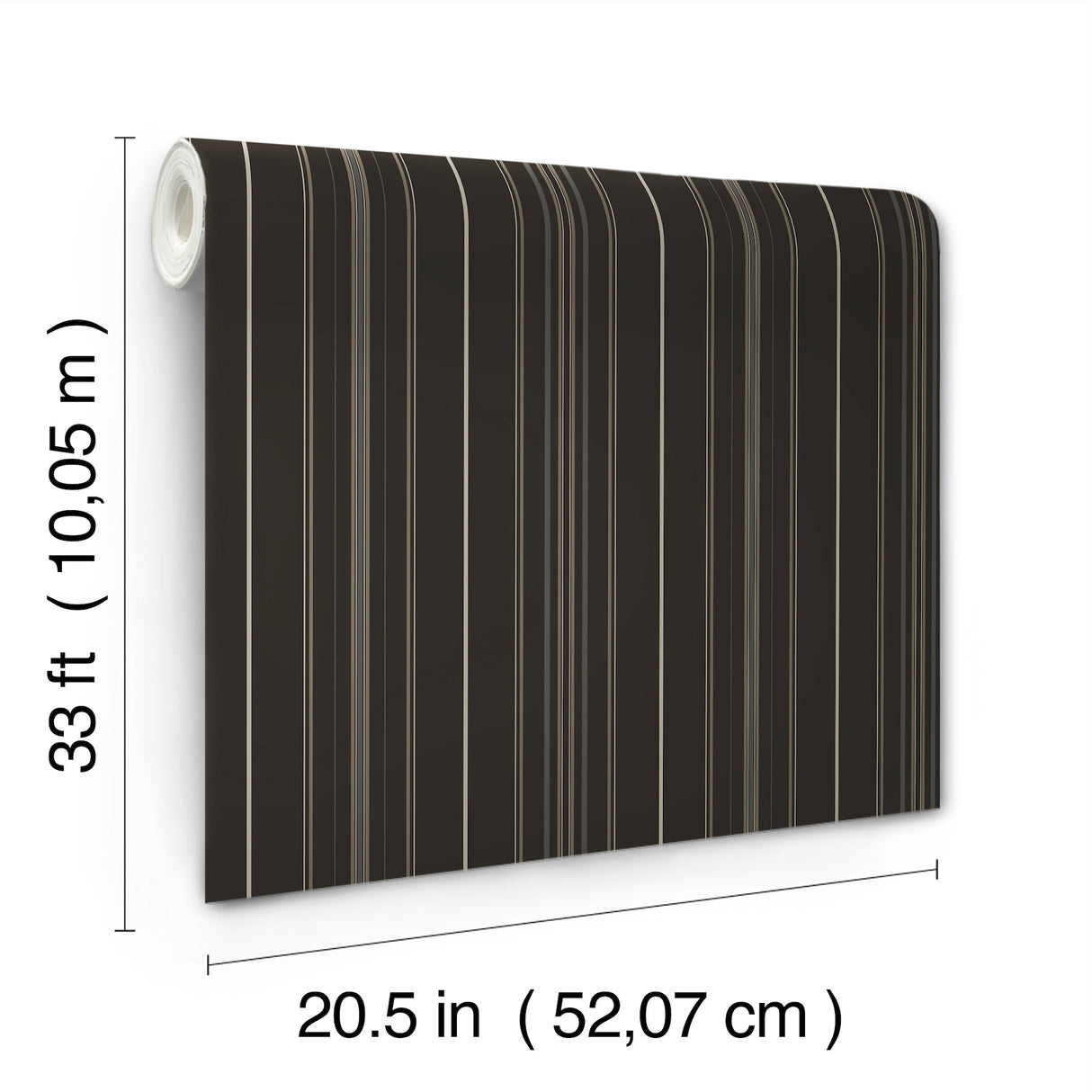 Lascelle Black by Chesapeake Modern Pinstripe Plaid and Stripe Collection Traditional Prepasted Non Woven Hybrid Wallpaper - 4192-83453