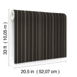 Lascelle Black by Chesapeake Modern Pinstripe Plaid and Stripe Collection Traditional Prepasted Non Woven Hybrid Wallpaper - 4192-83453