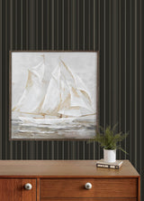 Lascelle Black by Chesapeake Modern Pinstripe Plaid and Stripe Collection Traditional Prepasted Non Woven Hybrid Wallpaper - 4192-83453