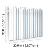 Lascelle Blue Modern Pinstripe Wallpaper by Chesapeake Plaid & Stripe Collection - 4192-83454