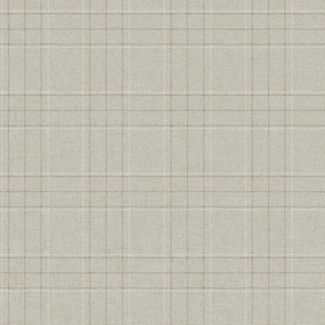 Fox Hollow Light Grey Dashed Plaid Wallpaper by Chesapeake - 4192-83456