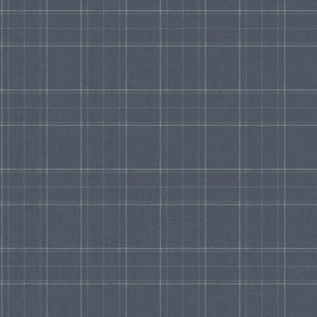 Fox Hollow Dark Blue Dashed Plaid Wallpaper by Chesapeake 4192-83458
