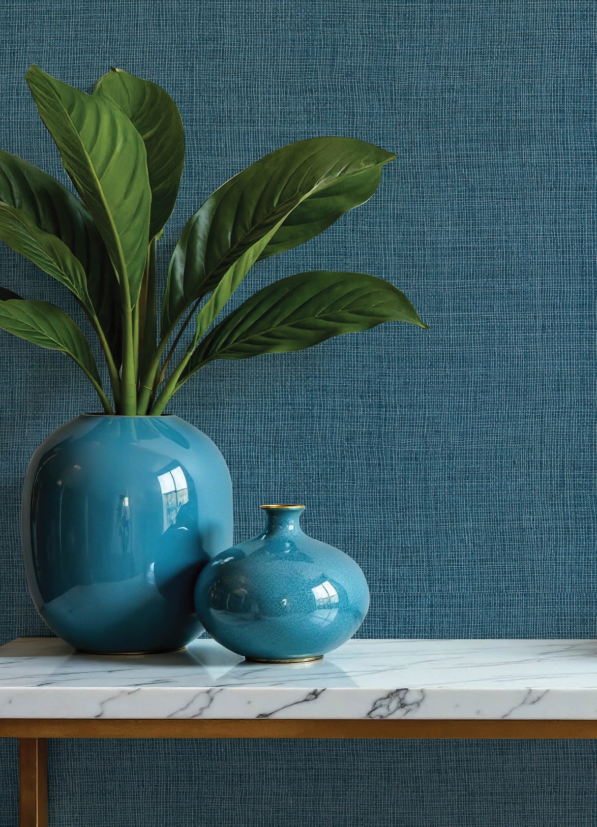 Alba Dark Blue by A-Street Prints Open Weave Vinyl Non Woven Wallpaper- A-Street Prints 4193-7414