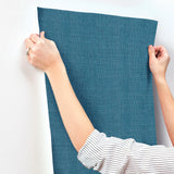 Alba Dark Blue by A-Street Prints Open Weave Vinyl Non Woven Wallpaper- A-Street Prints 4193-7414