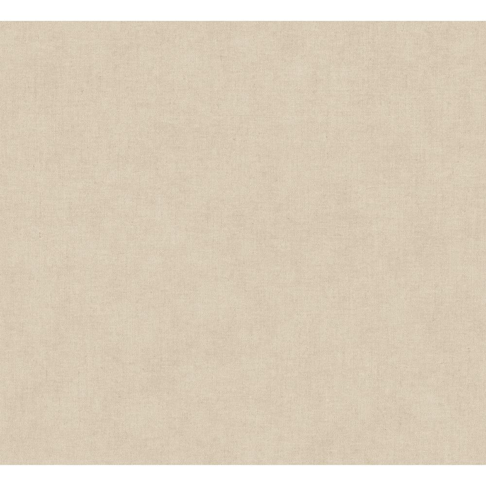 Nuovo Khaki Faux Linen Wallpaper roll and detail by A-Street Prints
