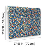 Prato Blue by A-Street Prints Petite Floral Wallpaper- Brewster Home Fashions 4193-7442