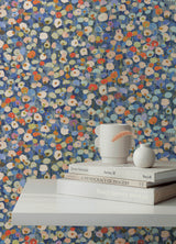 Prato Blue by A-Street Prints Petite Floral Wallpaper- Brewster Home Fashions 4193-7442