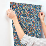 Prato Blue by A-Street Prints Petite Floral Wallpaper- Brewster Home Fashions 4193-7442