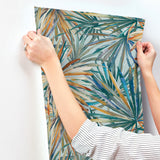 Corifa Sea Green by A-Street Prints Palm Leaf Wallpaper- A-Street Prints 4193-7451