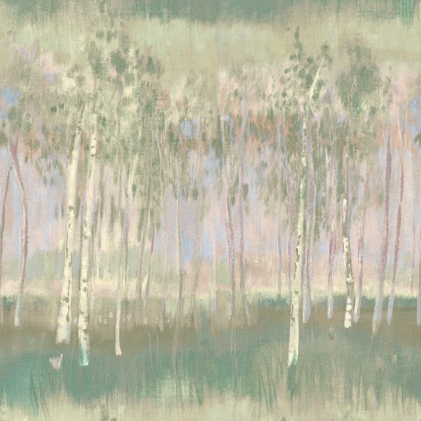 A-Street Prints Primavera Multicolor abstract birch grove wall mural, 4 panels measuring 8.92-ft W x 9.8-ft H