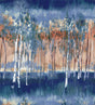 Primavera Dark Blue wall mural by A-Street Prints showing abstract birch grove.